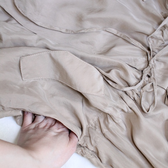 Fendi Strapless Tan Silk Halter Button Up Top - Picture 4 of 8